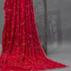Red Hand embroidered Jarkan Crepe Saree